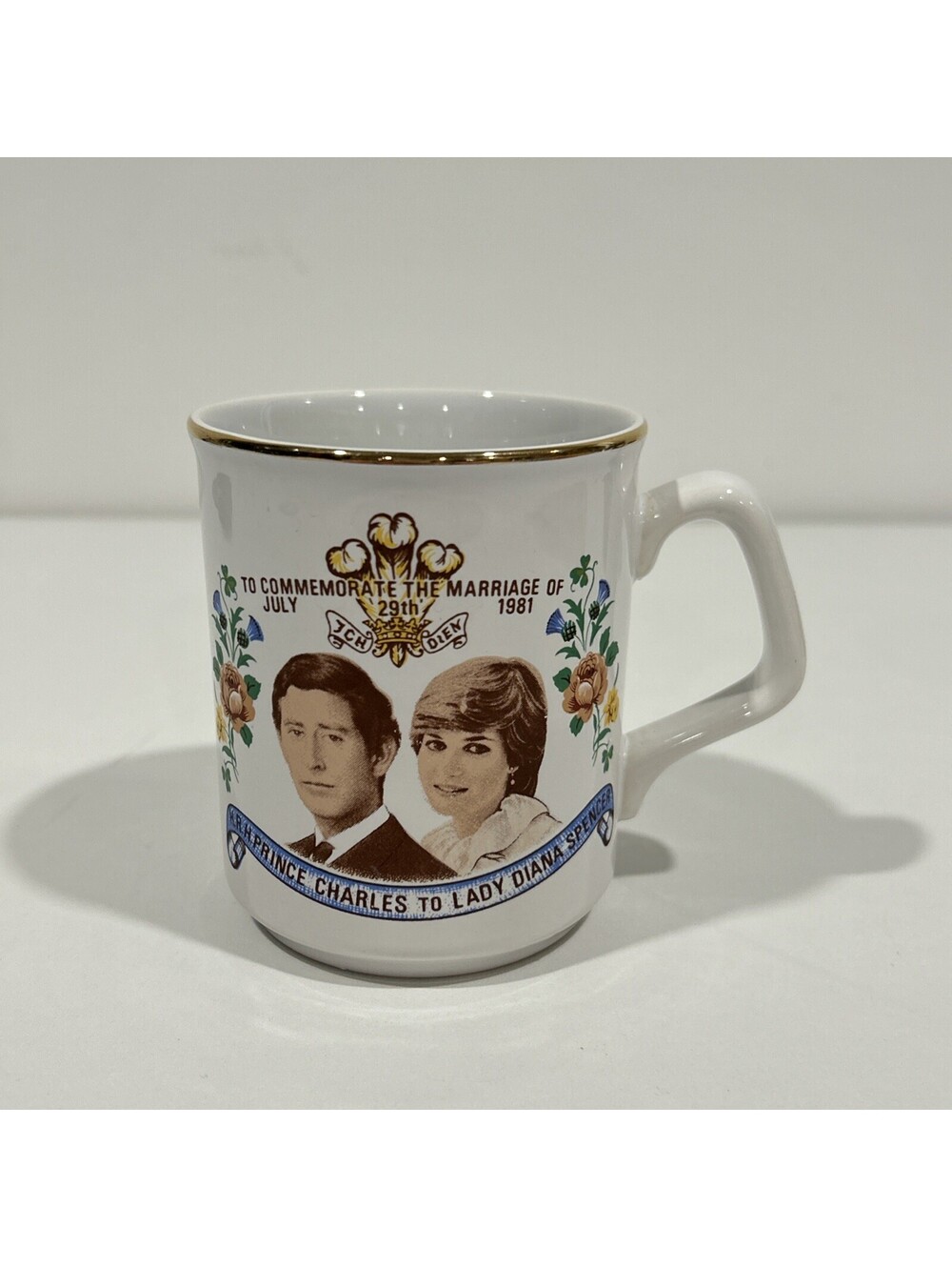 Vintage 1981 Prince Charles Lady Diana Wedding Commemorative Mug Royal Decor